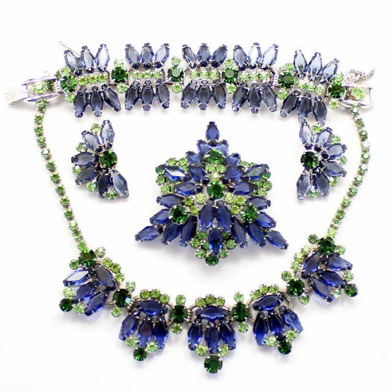 Front view of Blue Hexagon Brooch