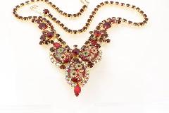 Red Cabochons Molded/Cut Necklace