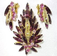 Purple (cardinal) Navettes Pin Pendant