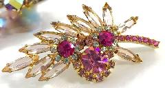 Pink Navettes Brooch