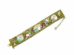 Green Pentagon Rivoli/Margarita Bracelet Flat Push In