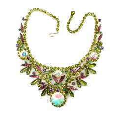 Green Pentagon Rivoli/Margarita Necklace