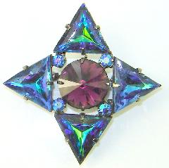 Blue Triangle Rivoli/Margarita Brooch