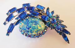 Blue Baguettes Spotted Brooch