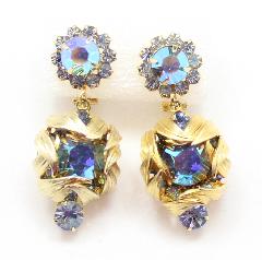 Blue Chatons Only Earrings Clip