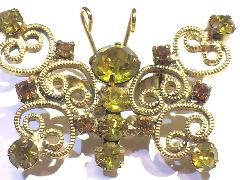 Green Chatons Only Brooch