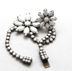 White (chalk Or Milk) Navettes Bracelet Slave