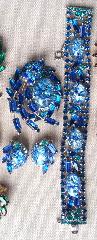 Blue Baguettes Multi-Color/Shaded Earrings Clip