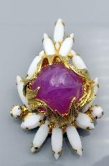 Pink Cabochons Plastic Pin Pendant