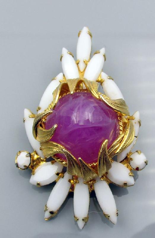 Front view of Pink Cabochons Plastic Pin Pendant
