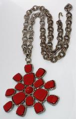 Red Chatons Only Plastic Pendant