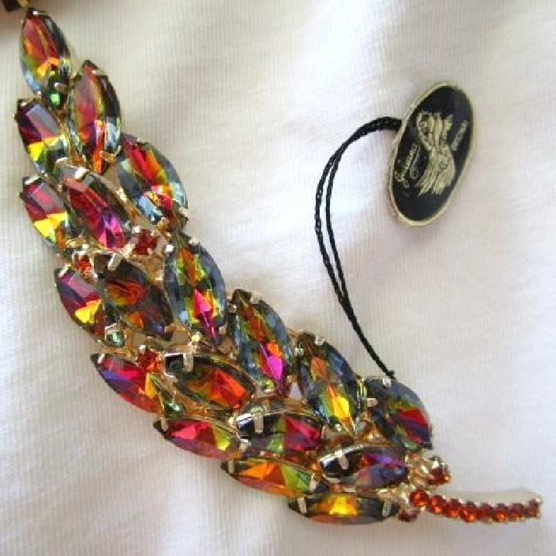 Front view of Topaz Navettes Multi-Color/Shaded Brooch