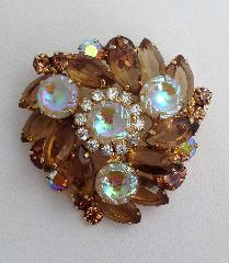 Topaz Scooped Molded/Cut Brooch