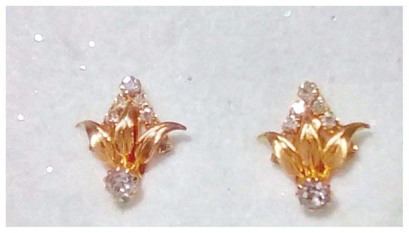 Front view of Clear Chatons Only Earrings Clip