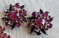 Pink Navettes Earrings Clip
