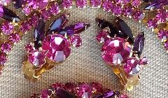 Pink Navettes Earrings Clip