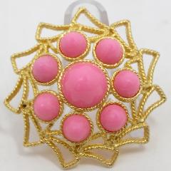 Pink Cabochons Brooch