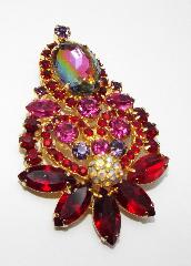 Red Oval Multi-Color/Shaded Pin Pendant