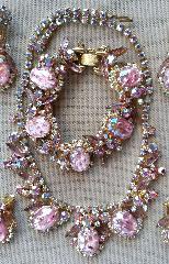 Pink Cabochons Multi-Color/Shaded Necklace