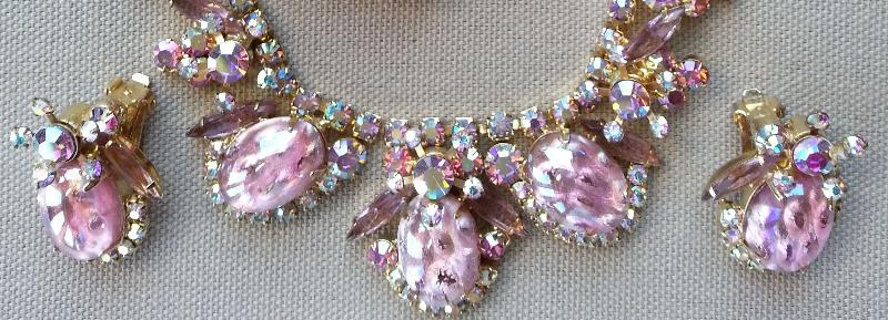 Front view of Pink Cabochons Multi-Color/Shaded Earrings Clip
