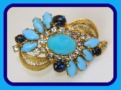 Blue Cabochons Plastic Rings