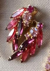 Pink Navettes Earrings Clip