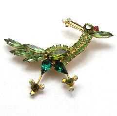 Green Navettes Brooch