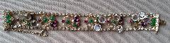 Multiple Colors Cabochons Bracelet Flat Push In