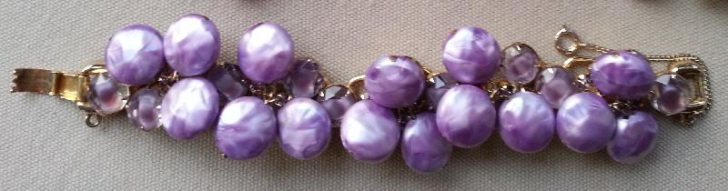 Front view of Purple (cardinal) Chatons Only Givre Bracelet 5 Link