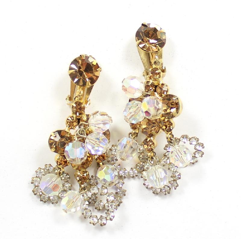 Front view of Topaz Chatons Only Earrings Clip