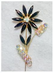 Black (jet) Cabochons Brooch