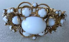 White (chalk Or Milk) Cabochons Plastic Bracelet Clamper