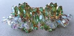 Green Navettes Bracelet Clamper