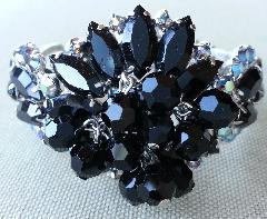 Black (jet) Navettes Bracelet Clamper