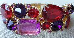 Purple (cardinal) Emerald Cut Bracelet Clamper