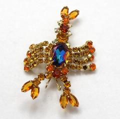 Topaz Oval Multi-Color/Shaded Brooch