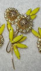 Yellow Cabochons Brooch