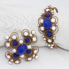 Blue Cabochons Plastic Bracelet Clamper