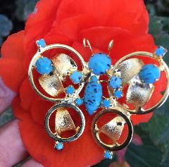 Turquoise Cabochons Brooch