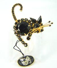 Black (jet) Pear Brooch