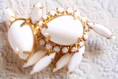 White (chalk Or Milk) Pear Brooch