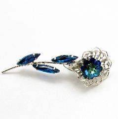 Blue Navettes Rivoli/Margarita Brooch