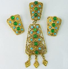 Multiple Colors Cabochons Earrings Clip