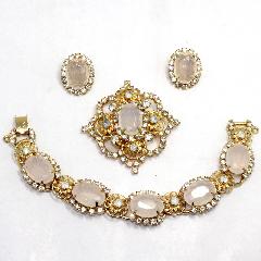 Clear Oval Brooch