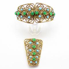 Multiple Colors Cabochons Bracelet Clamper