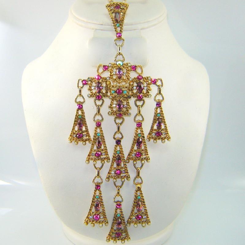 Front view of Multiple Colors Navettes Pendant