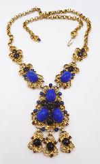 Blue Oval Plastic Pendant