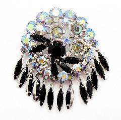 Black (jet) Navettes Brooch
