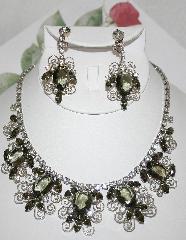 Gray (black Diamond) Oval Earrings Clip