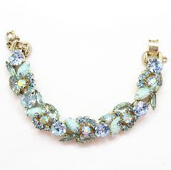 Blue Navettes Molded/Cut Bracelet 5 Link